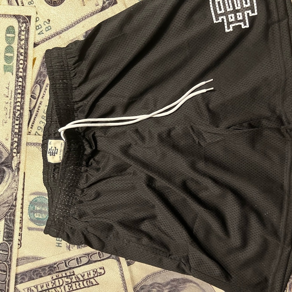 Black Mesh Men's Shorts - Picture 2 of 2